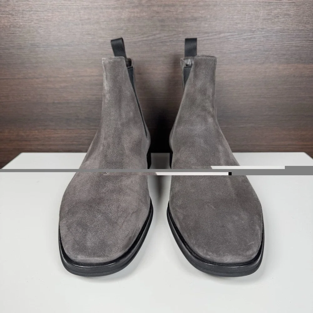 Monte Rosso Enrico Chelsea Boots Men's 12 M -  Suede Leather Gray -Made In Italy